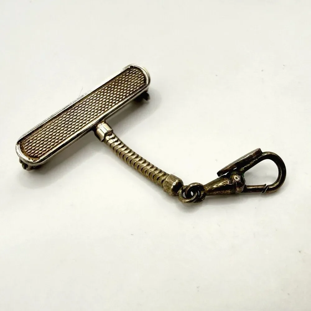 ANTIQUE Edwardian 800 Silver Ladies Pocket Watch Fob Brooch Albertina Signed GB